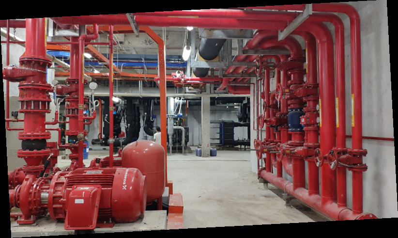 Fire protection pump room