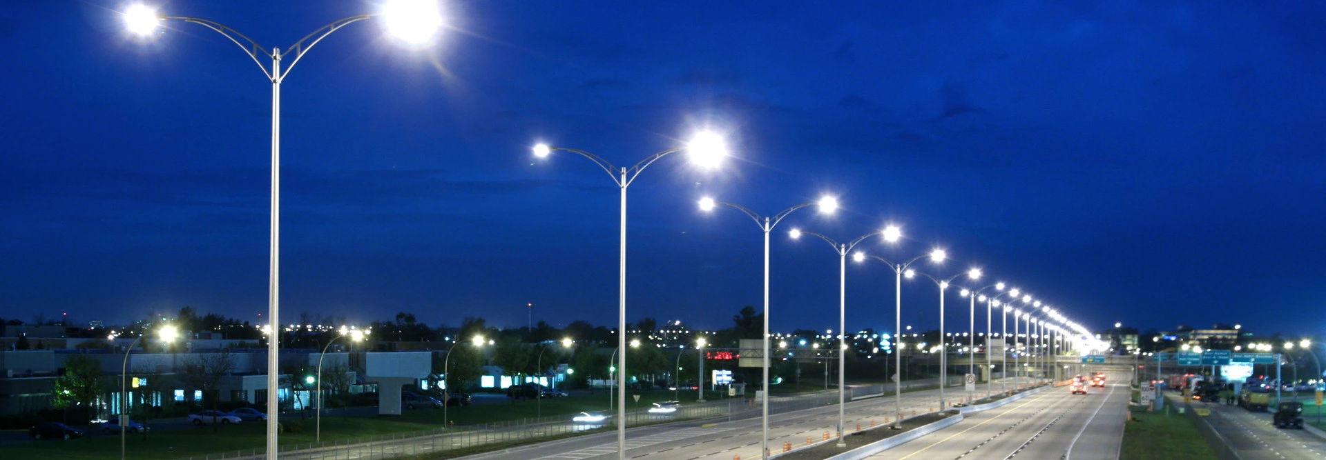 Modern street lighting corridor